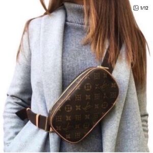 Authentic Louis Vuitton Pochette gange mini crossbody bum bag belt bag